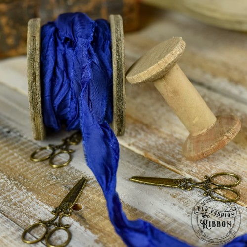 Old Fashion - wstążki w stylu vintage KOBALTOWY