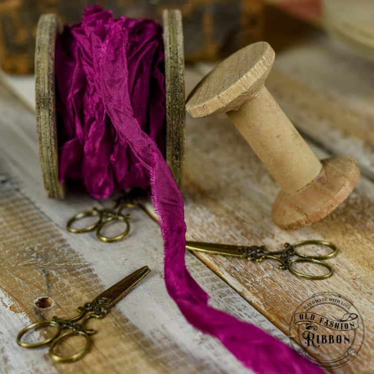 Old Fashion - wstążki w stylu vintage FUKSJA