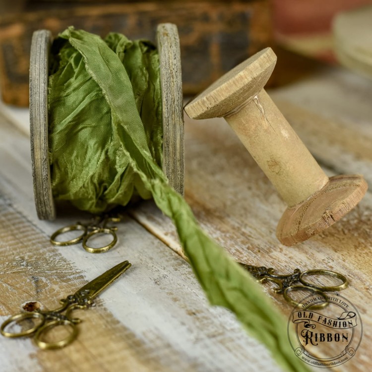 Old Fashion - wstążki w stylu vintage CIEMNA OLIWKA
