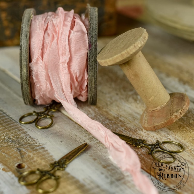 Old Fashion - wstążki w stylu vintage JASNY PUDROWY RÓŻ