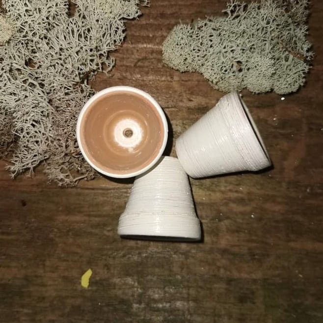 mini doniczki komplet 3 sztuki kremowe