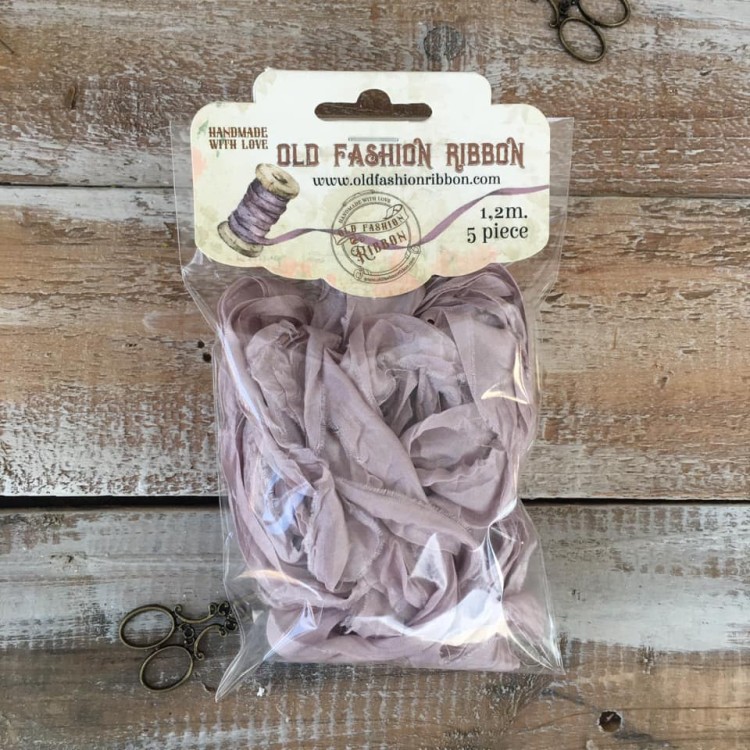 Old Fashion Ribbon - zestaw 5 sztuk PERŁOWY RÓŻ