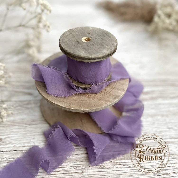 Wstążka szyfonowa rwana- fiolet