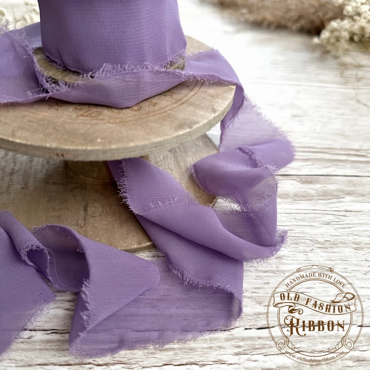 Wstążka szyfonowa rwana- fiolet