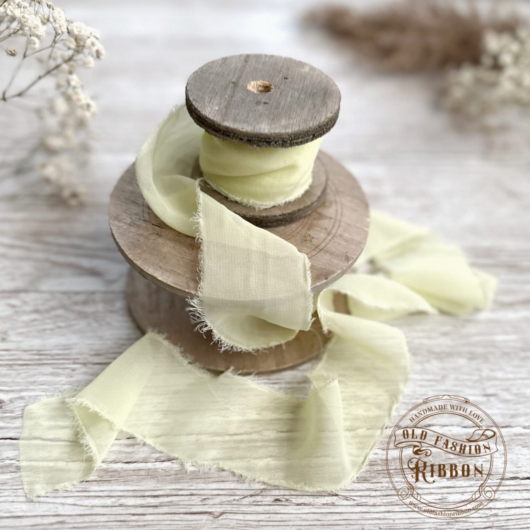 Wstążka szyfonowa rwana -jasna cytrynka