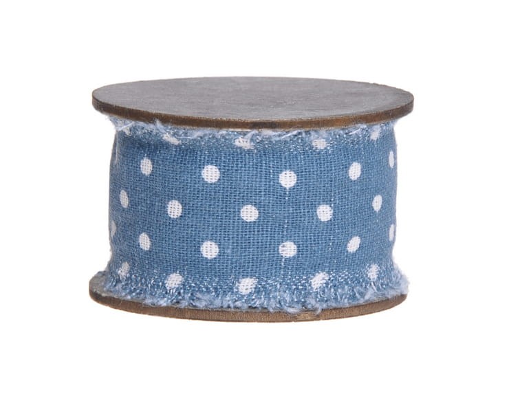 taśma lniana na szpuli- niebieska