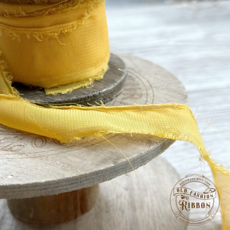 Wstążka szyfonowa rwana -żółta