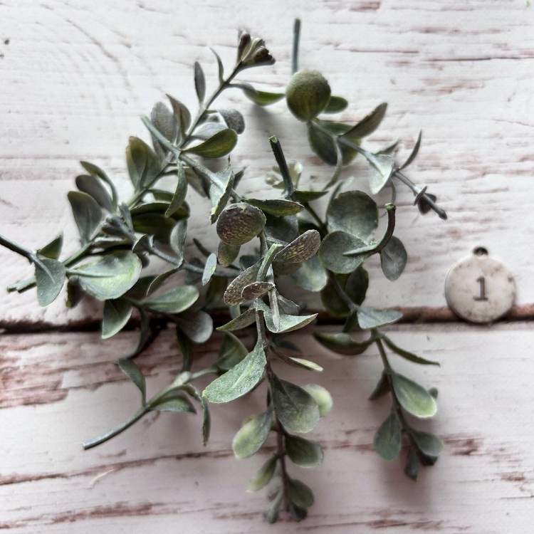 drobne gałązki zielone patynowane - 12 sztuk