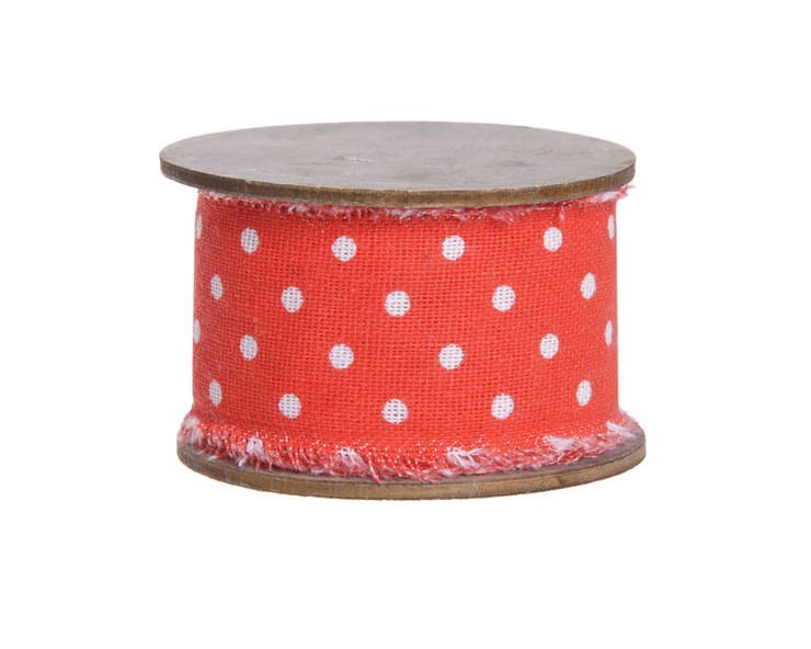 taśma lniana na szpuli- czerwona