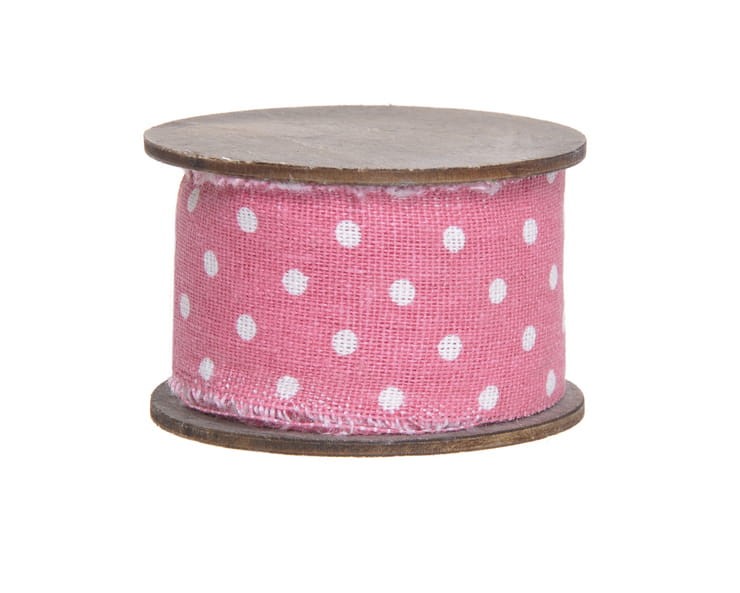 taśma lniana na szpuli- jasny róż