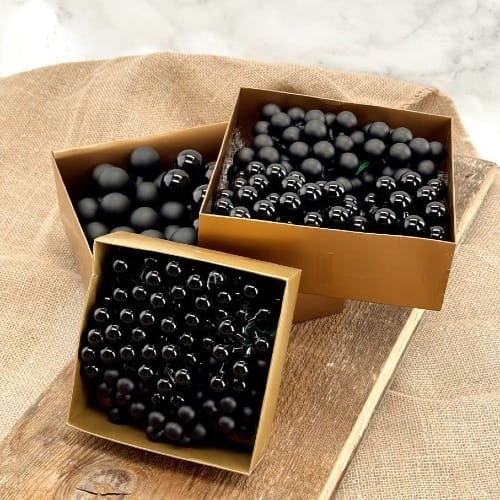 Bombka szklana na druciku 12 sztuk czarna