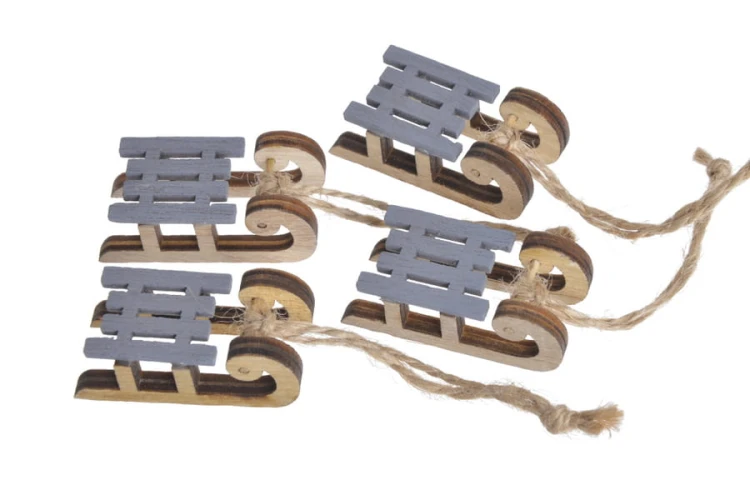 Saneczki drewniane 4szt/kpl