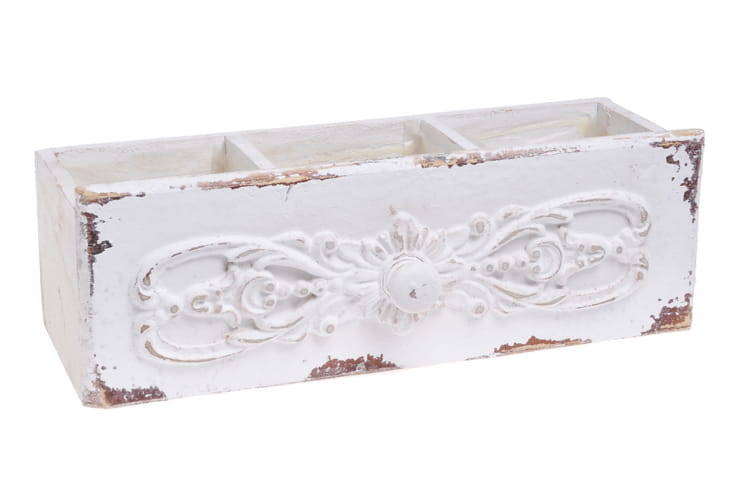 Szufladka w stylu vintage biała przecierana