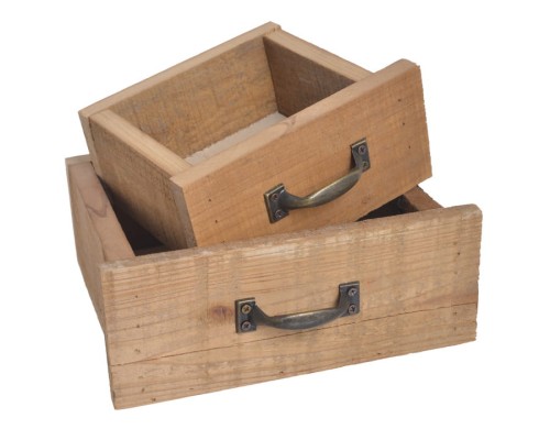 Szufladki w stylu vintage natur 2 sztuki