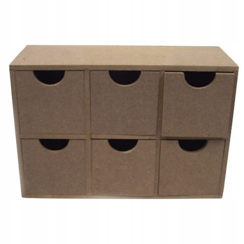 pudełko mdf 6 szufladek