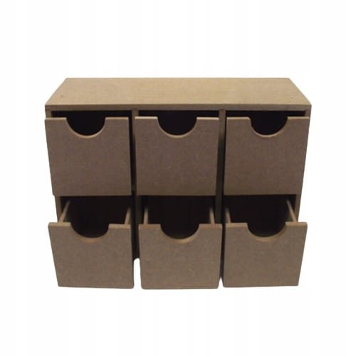pudełko mdf 6 szufladek