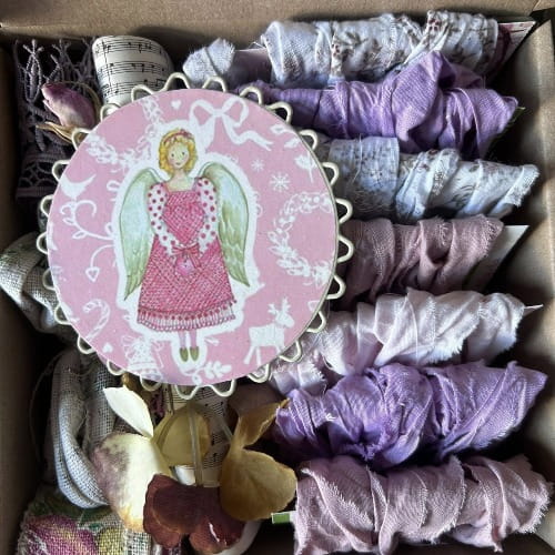 pudełko z gnieciuszkami - VINTAGE LEN