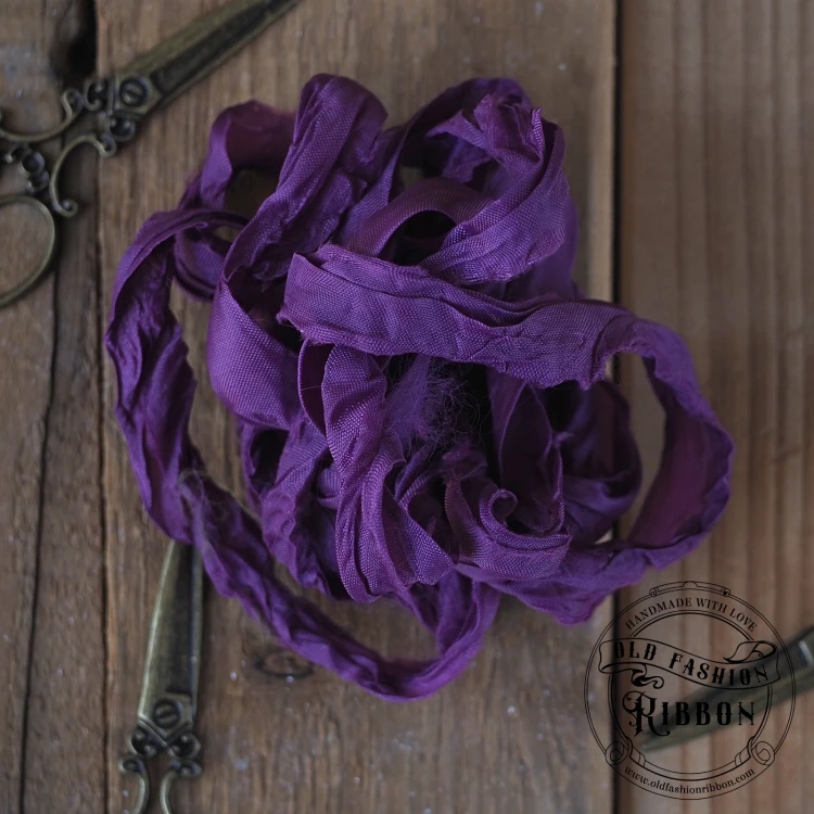 Old Fashion - wstążki w stylu vintage CIEMNE WINOGRONO