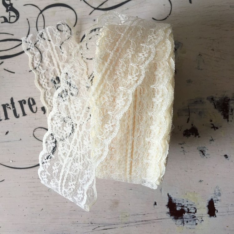 Koronka tiulowa ecru - 4 cm 10 metrów