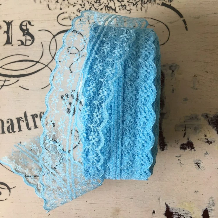 Koronka tiulowa turkus - 4 cm 1 metr