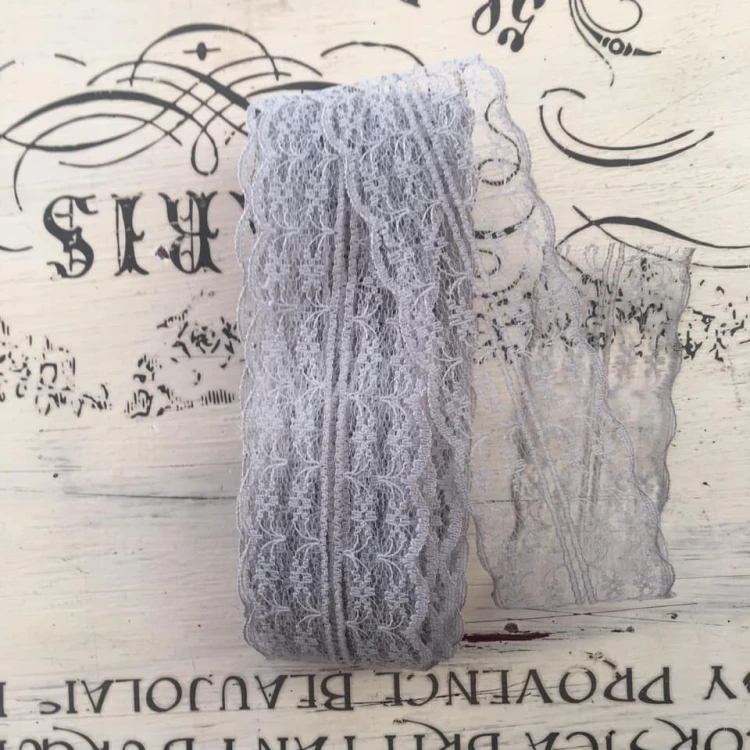 Koronka tiulowa szara - 4 cm 1 metr